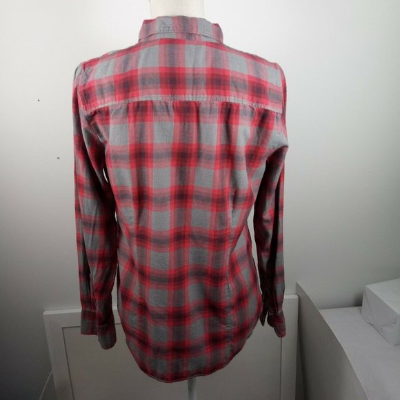 J.Crew Factory Button Up Shirt Medium Red & Gray - Picture 3 of 15